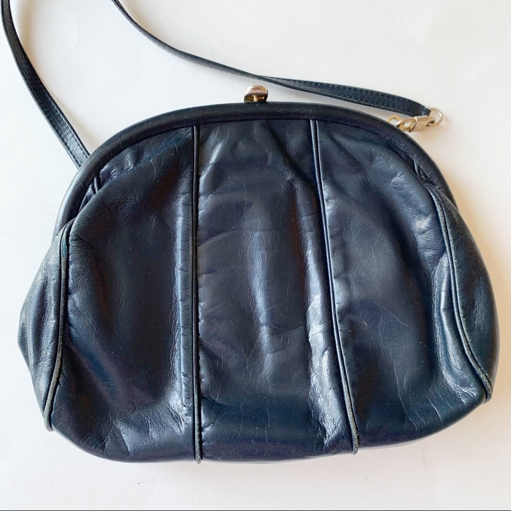 Vtg Bravo Browns Crossbody Bag Navy Blue - Picture 14 of 14
